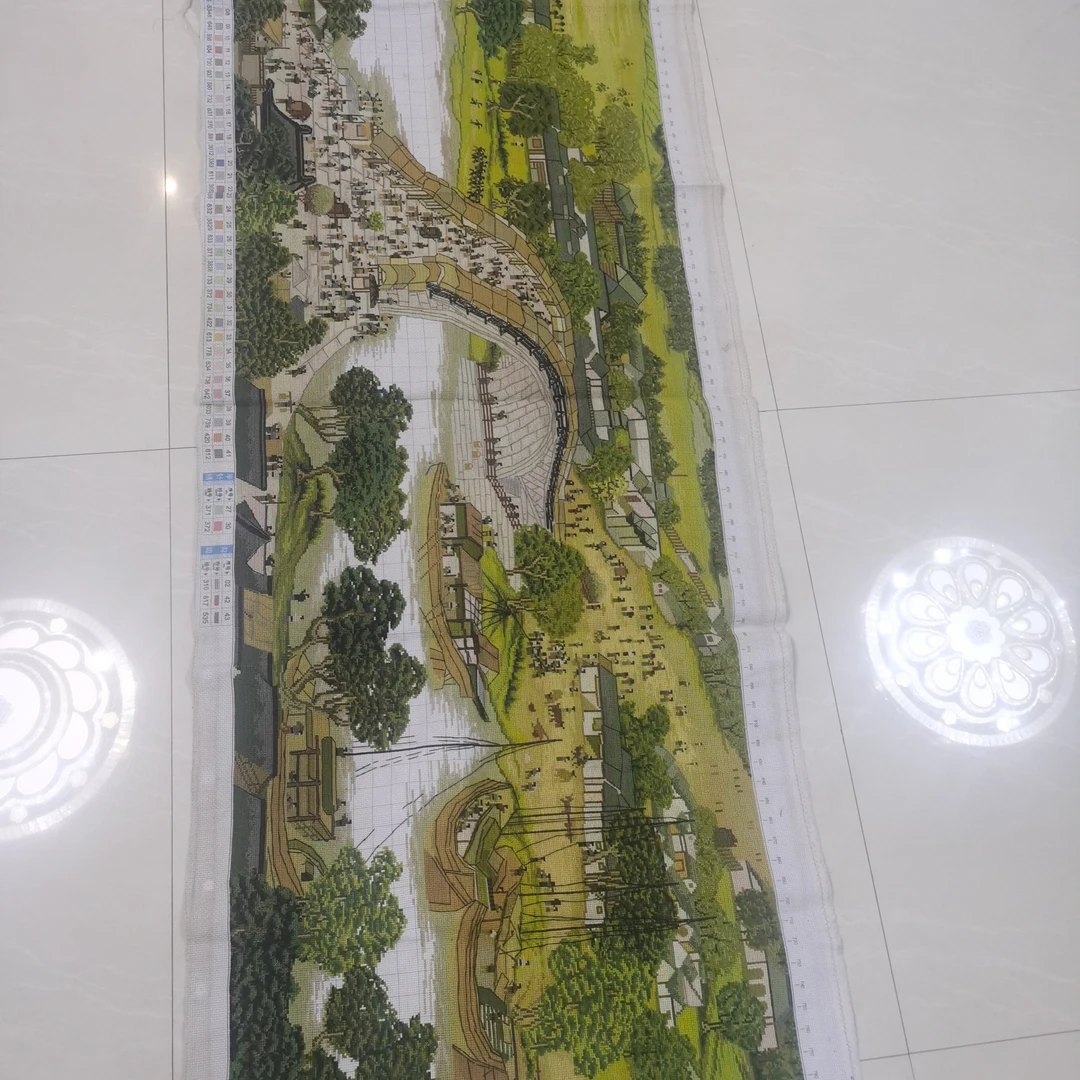 纯手工十字绣成品客厅挂画两米清明上河图珍藏版