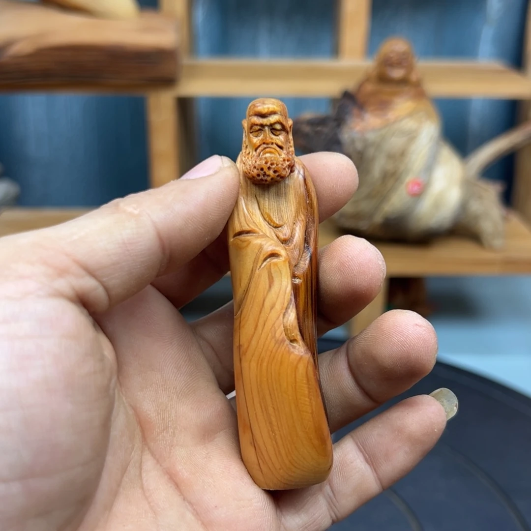 木黄崖柏木摆件手把件