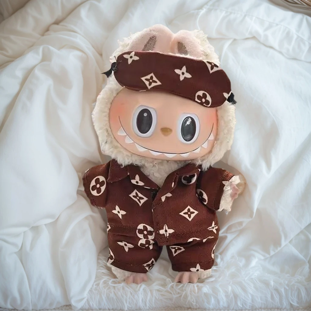 拉布布lv娃衣一二代Labubu坐坐派对娃衣挂件17cm公仔拉布布衣服