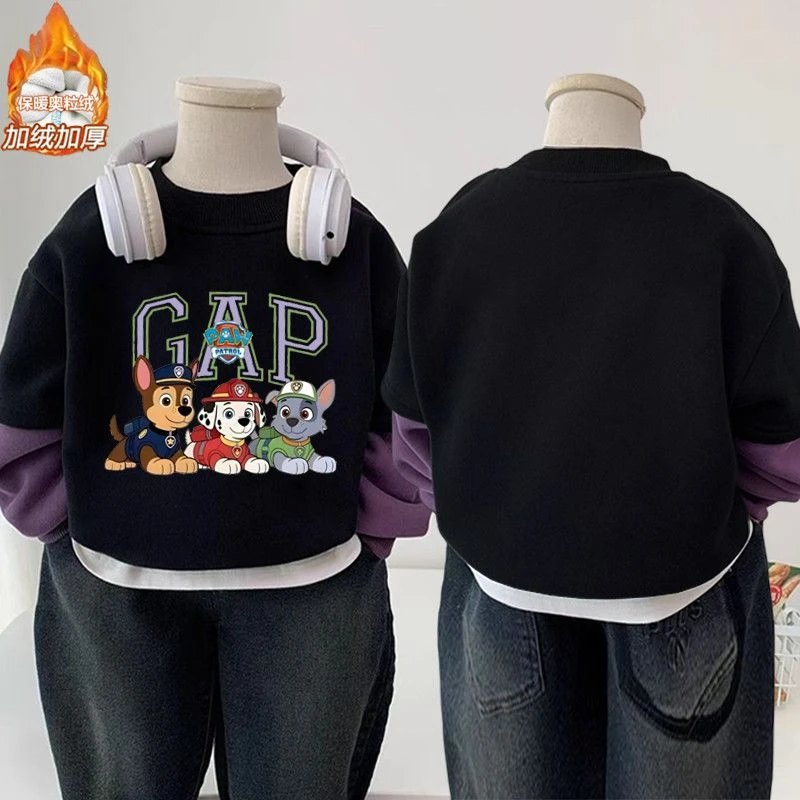 卫衣上衣韩系华夫格男童卫衣男加绒女童长袖秋冬