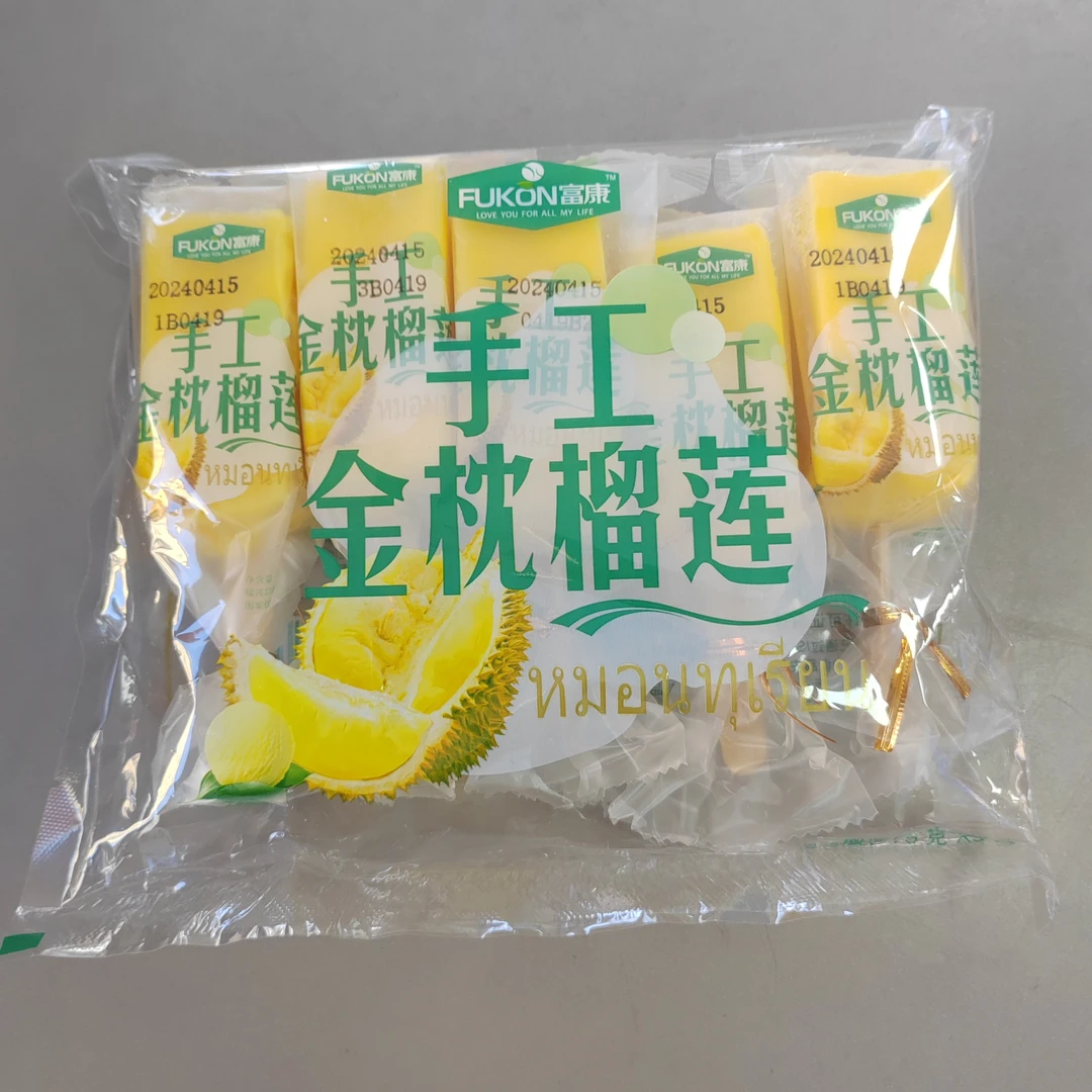 富康手工金枕榴莲口味雪糕水果罐头