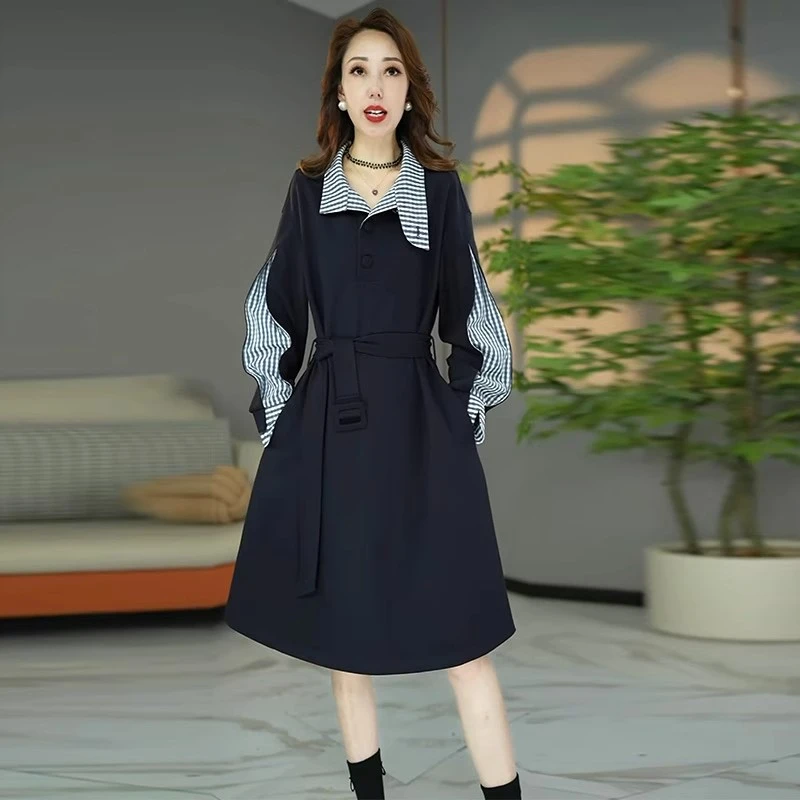 尚微十三行爆款高档长袖连衣裙女职业装春秋季2025新款贵夫人妈妈