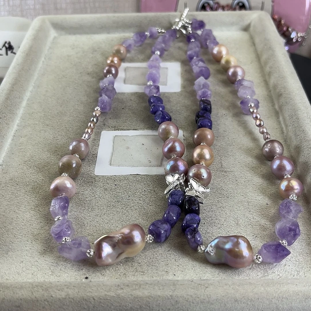 淡水珍珠未镶嵌项链【纯恬】多样性发货