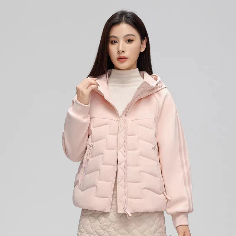 门店10&49！轻量出行~90鸭绒连帽拼接舒适百搭羽绒服外套女 M13464