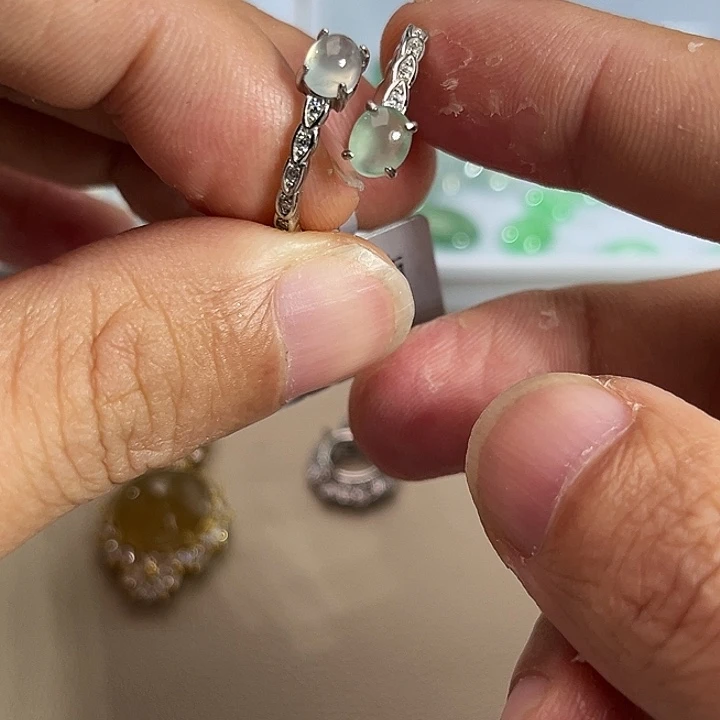 翡翠银S925镶嵌戒指