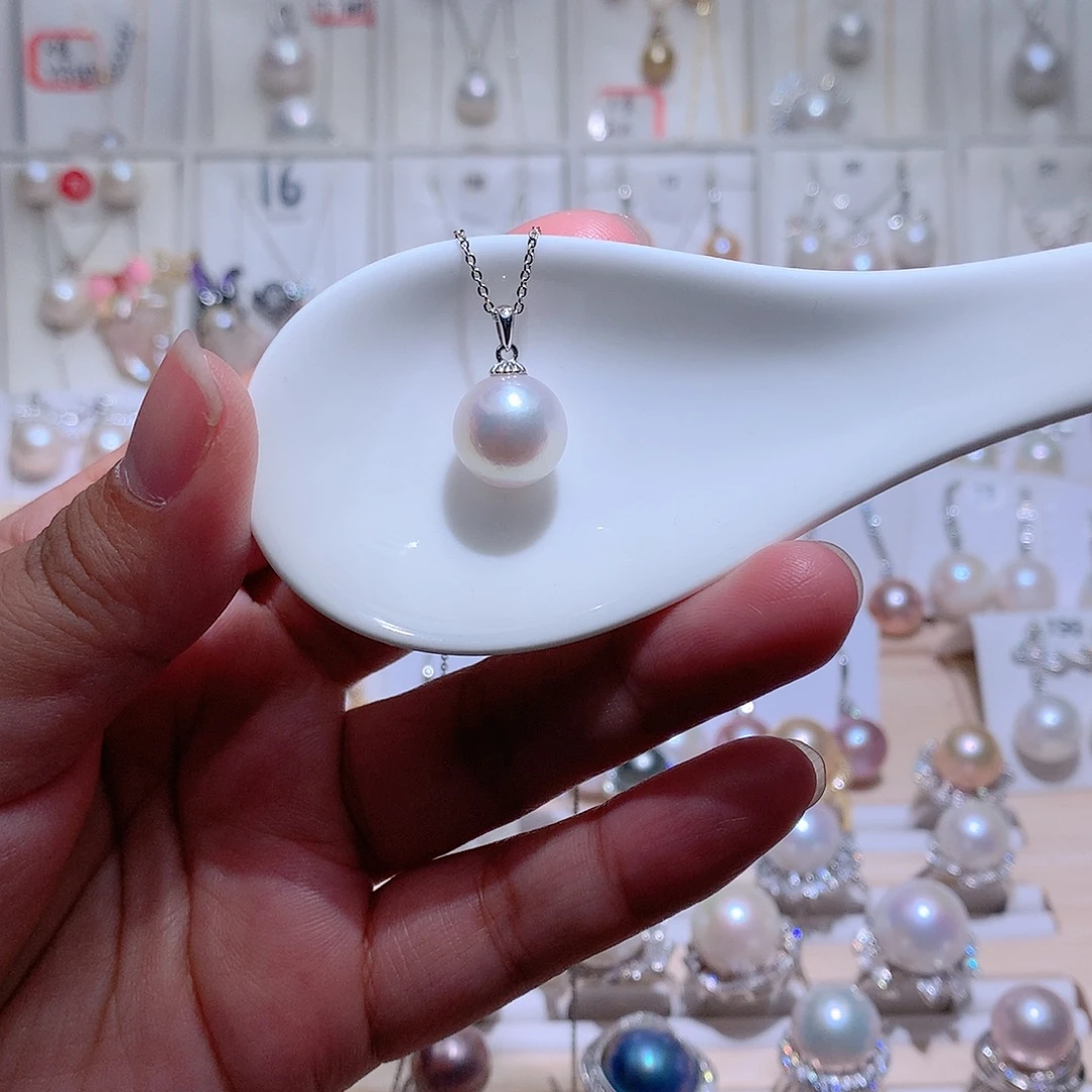 银S925镶嵌淡水珍珠吊坠(赠链)CC11.8mm