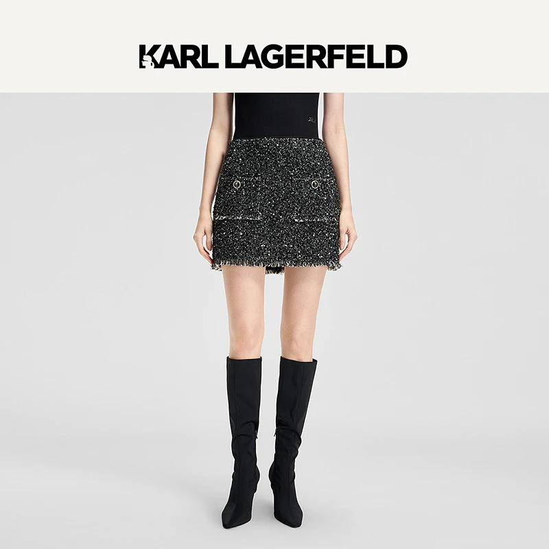 【星线好物】KARL LAGERFELD卡尔拉格斐春季新款花呢半裙M21E1212