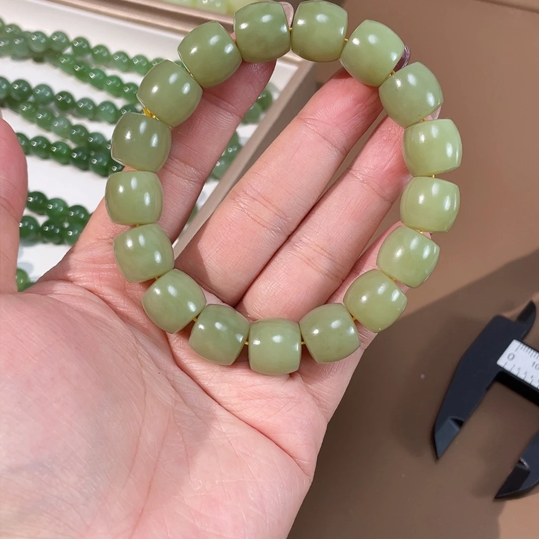 和田玉手链未镶嵌青黄口13,5