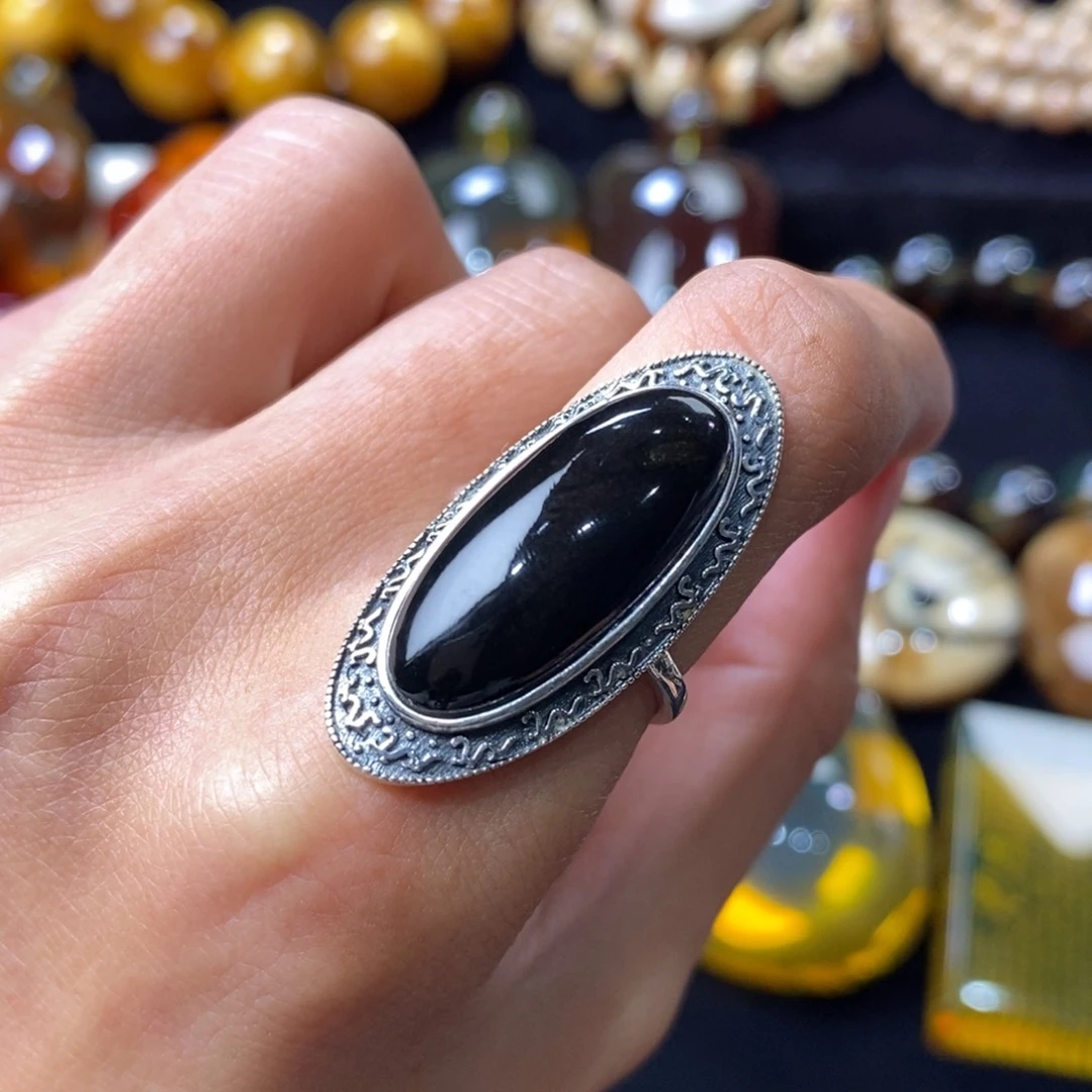 琥珀未镶嵌颈饰天翁戒指「不退换」