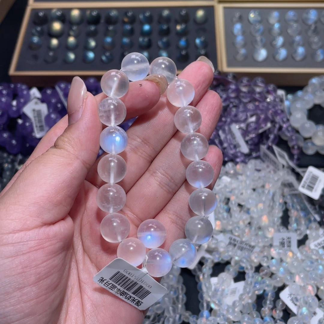 *****手链未镶嵌长石蓝月光手链12mm