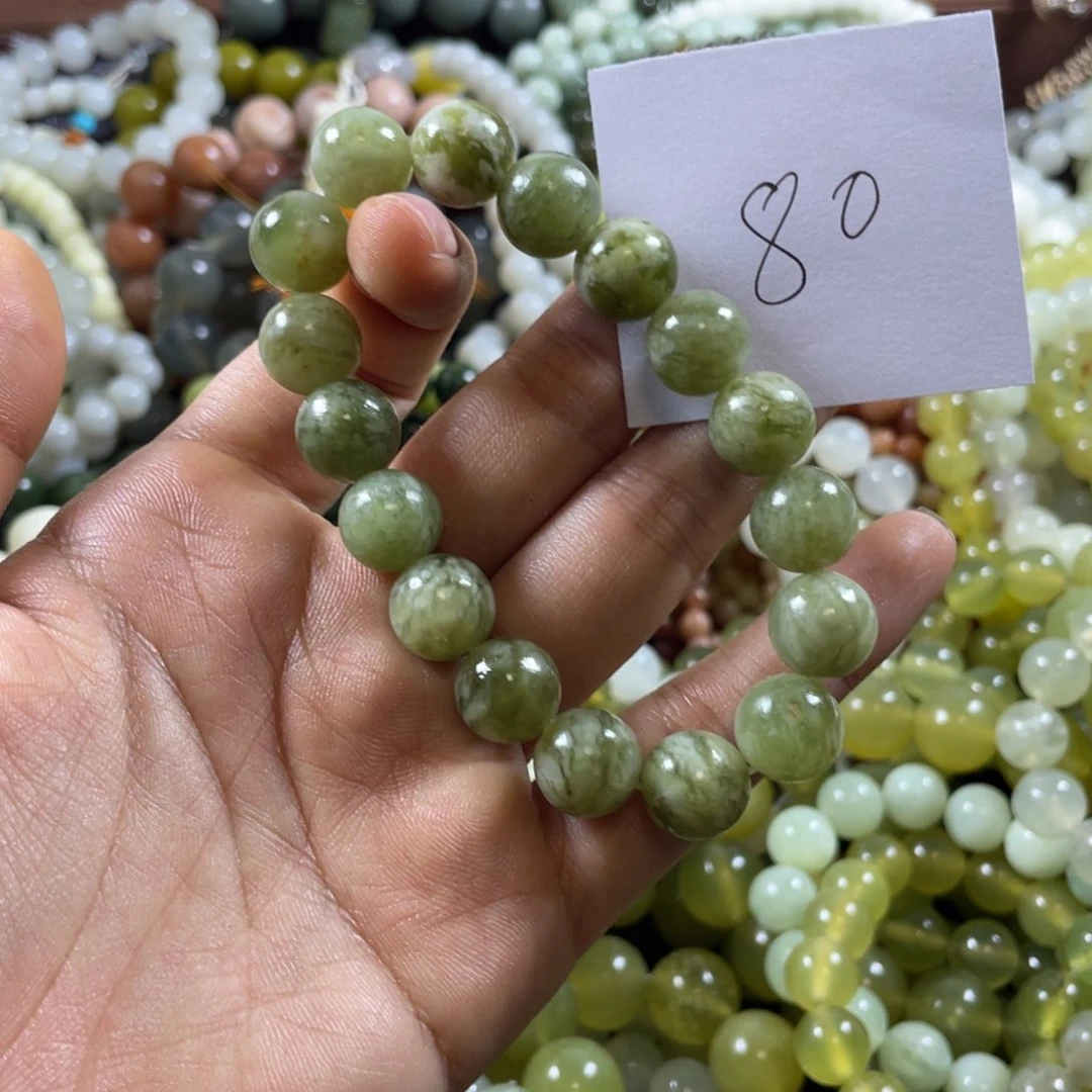 星***运未镶嵌蛇纹石玉手串