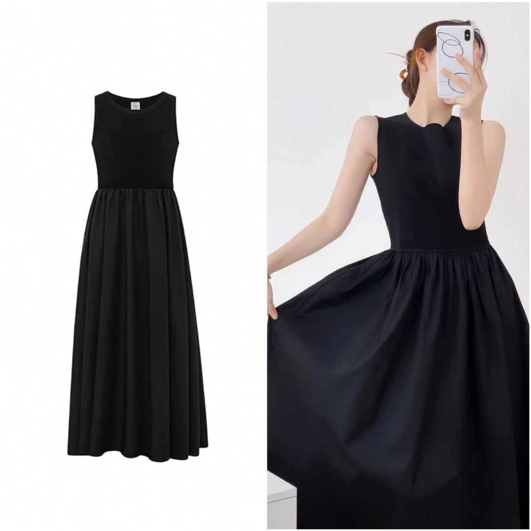 40003【TH订单】复古赫本风收腰显瘦无袖连衣裙
