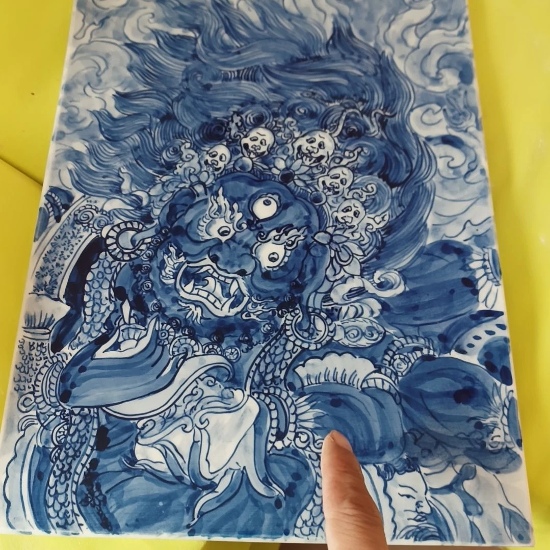 盘走***.景德镇手绘釉下彩手绘