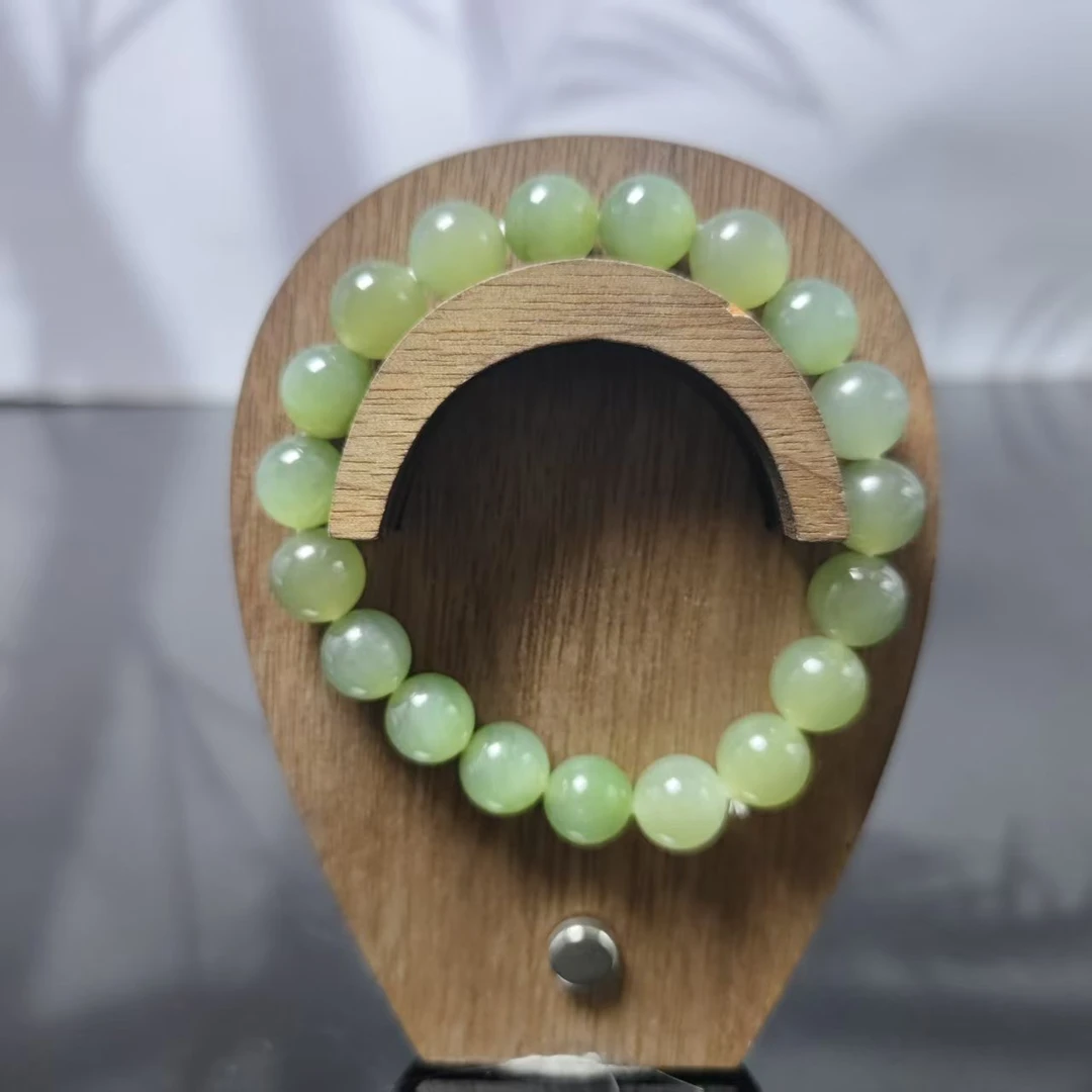 Z和田玉晴水圆珠手串（卡10）5081