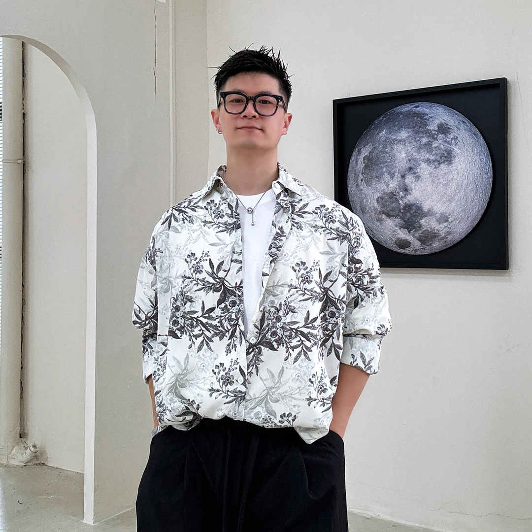 陆星家【文艺复兴】绅士小众秋季男士衬衫长袖休闲宽松百搭高级C060