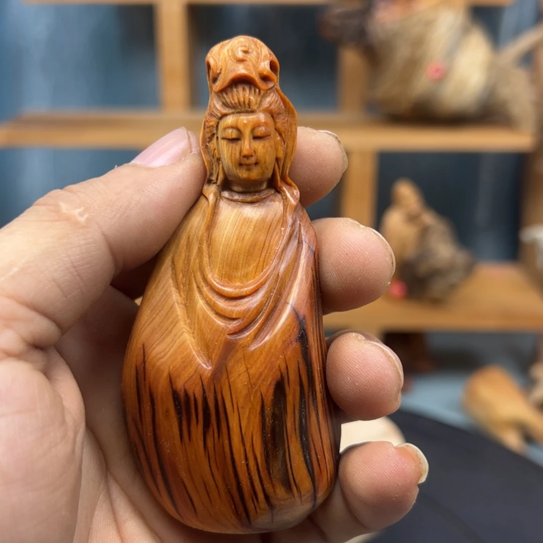 木利*贞崖柏木摆件手把件，