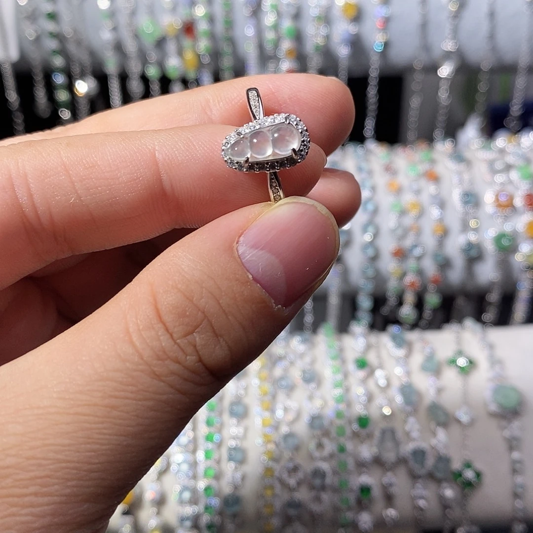 翡翠银S925镶嵌戒指