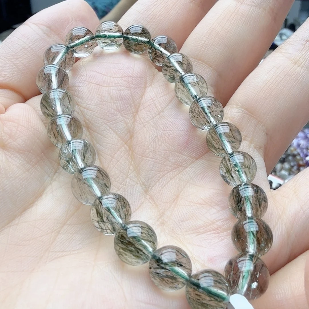 天然辰砂F005金绿超七8.4mm