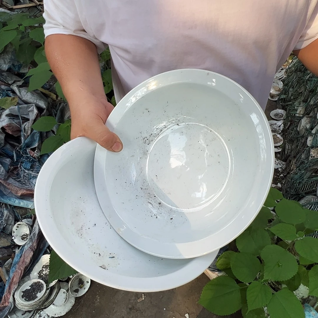 瓷片景德镇陶瓷玉泥9寸大汤盆2只