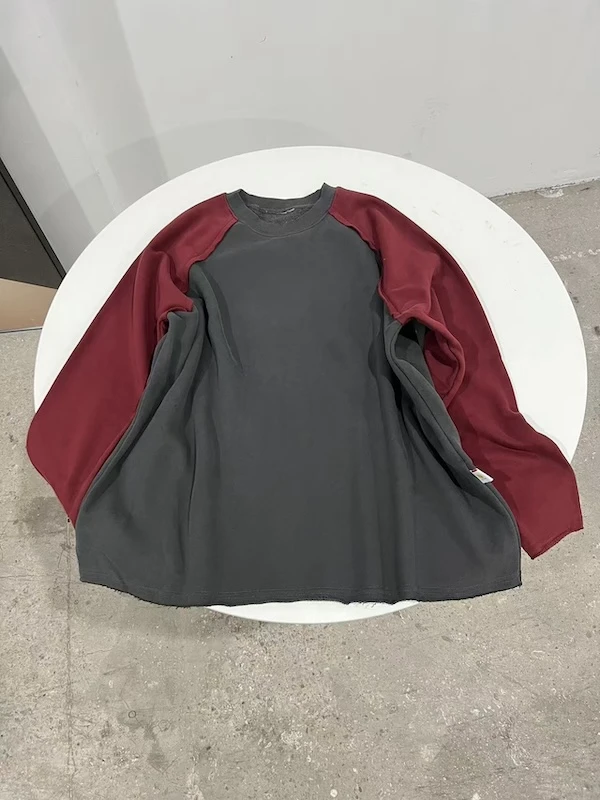 【杨英家】韩版双拼色厚款云朵绒宽松休闲卫衣 839