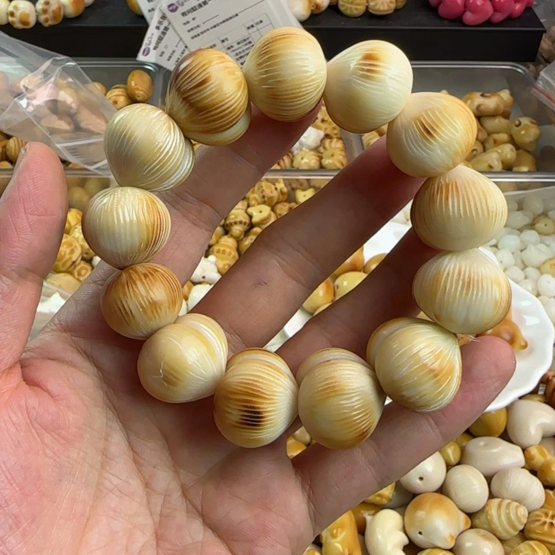 手串菩提根/象牙果微瑕疵炭烤拉丝爱心一串