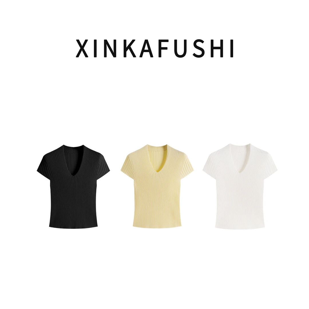 现货【裸感多彩】100%天丝柔滑透气基础百搭万能V领短袖上衣YN2601