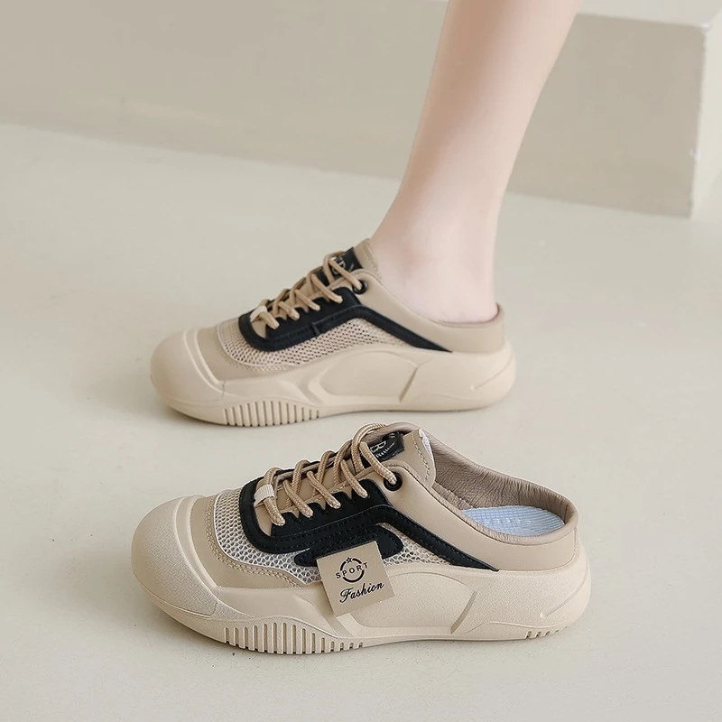 包头拖鞋女2025新款夏季软底防滑透气一脚蹬运动鞋轻便懒人鞋凉拖