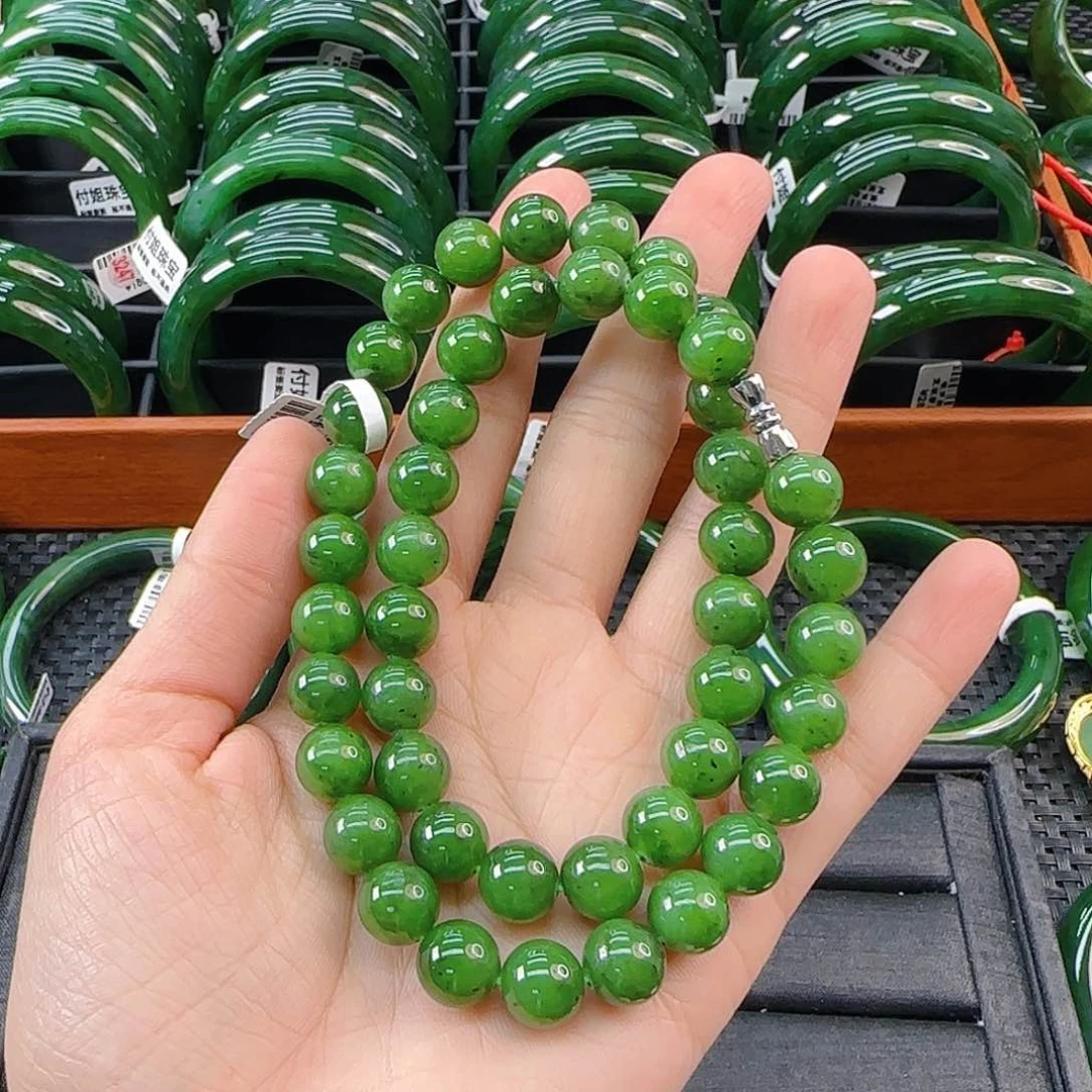 颈饰未镶嵌和田玉碧玉妈妈链卡10