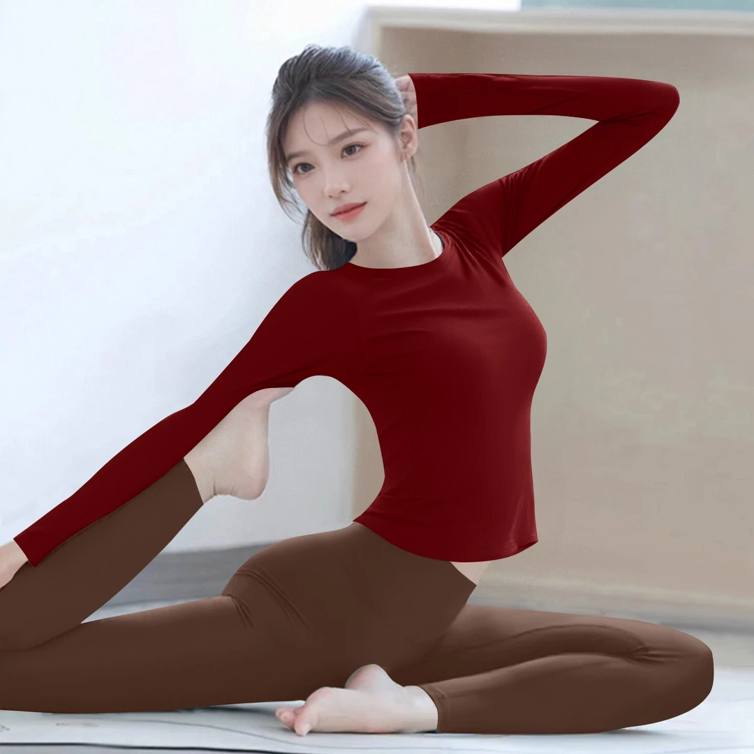 瑜伽服女2025新款气质秋冬长袖显瘦运动健身上衣普拉提训练套装