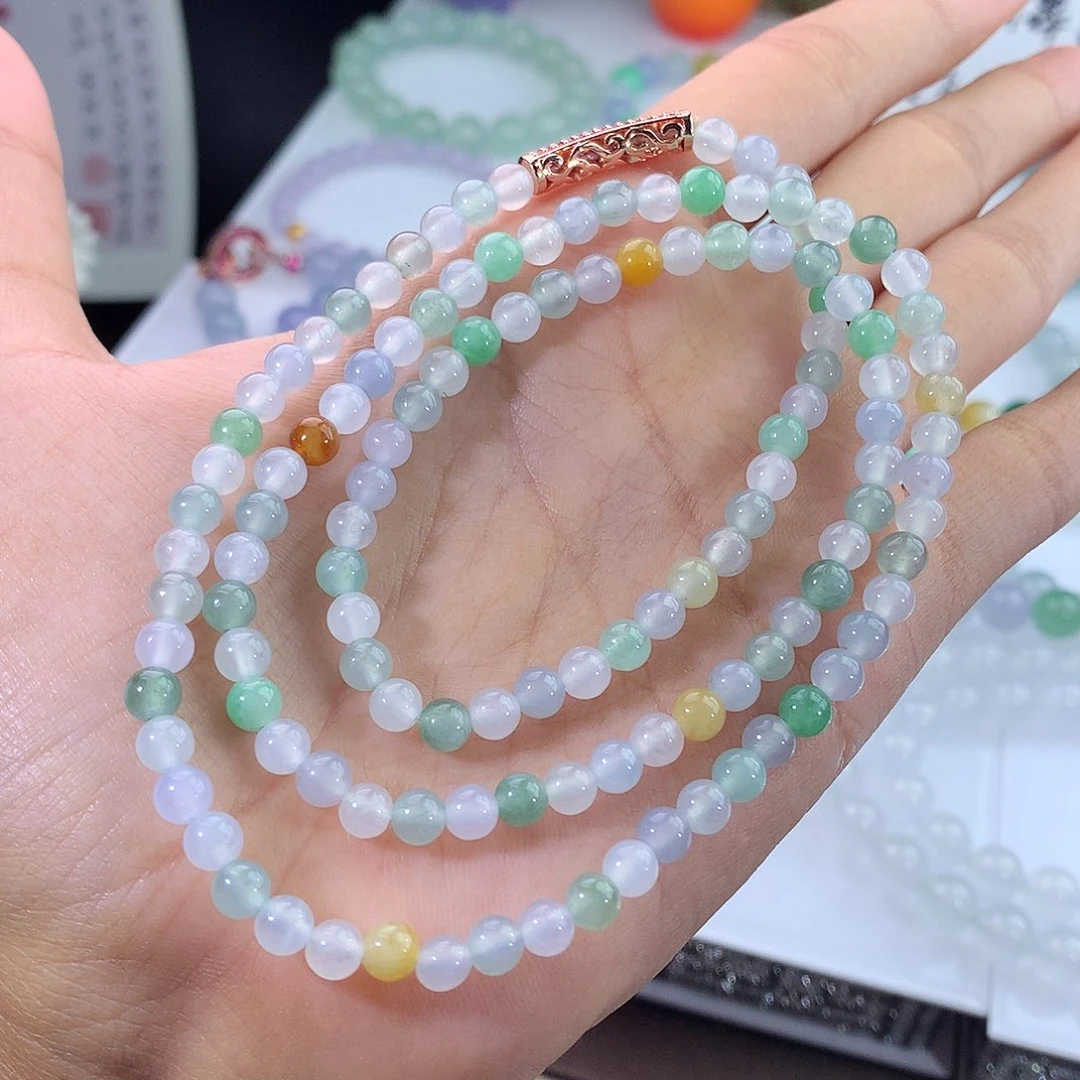 未镶嵌手链翡翠翡翠冰多宝项链
