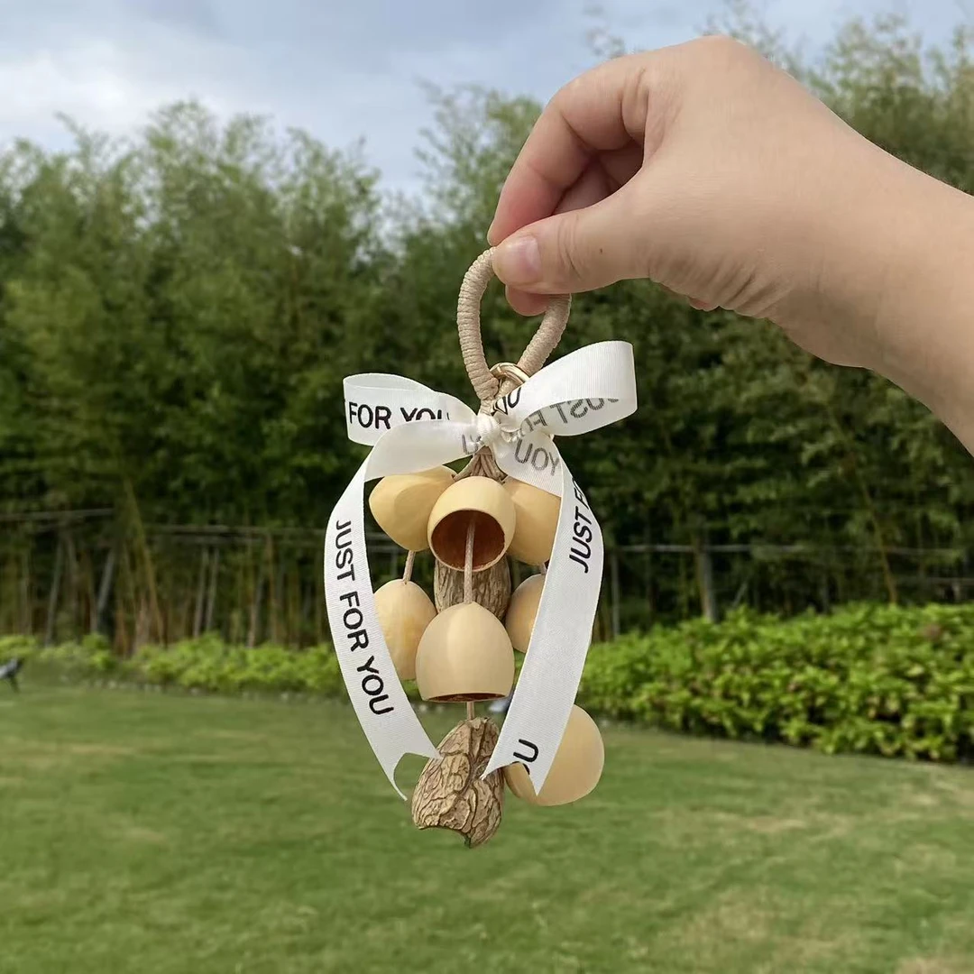 天然果壳手摇铃仙女风铃凤凰蛋黑果挂件包包节日生日礼物手作diy