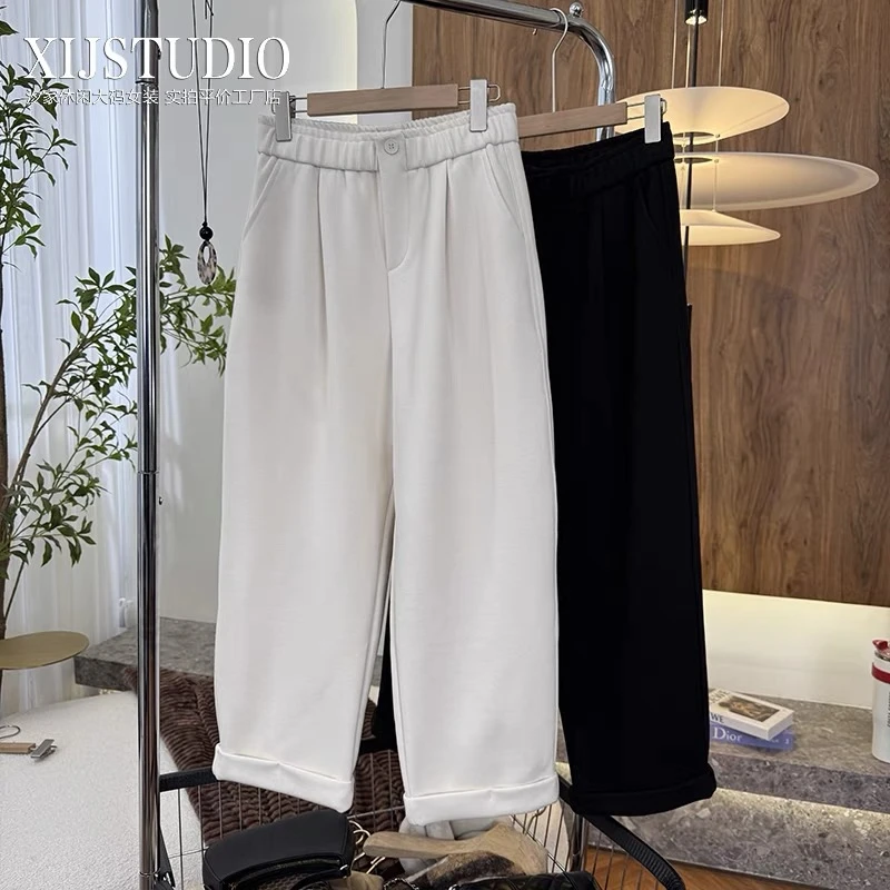 静姐秋季新款显瘦阔腿宽松直筒运动休闲裤251230