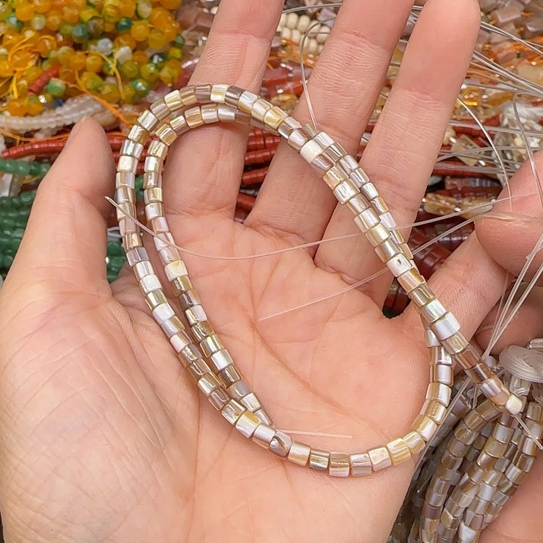 玛瑙/玉髓合金珠宝半成品4mm剁珠一条