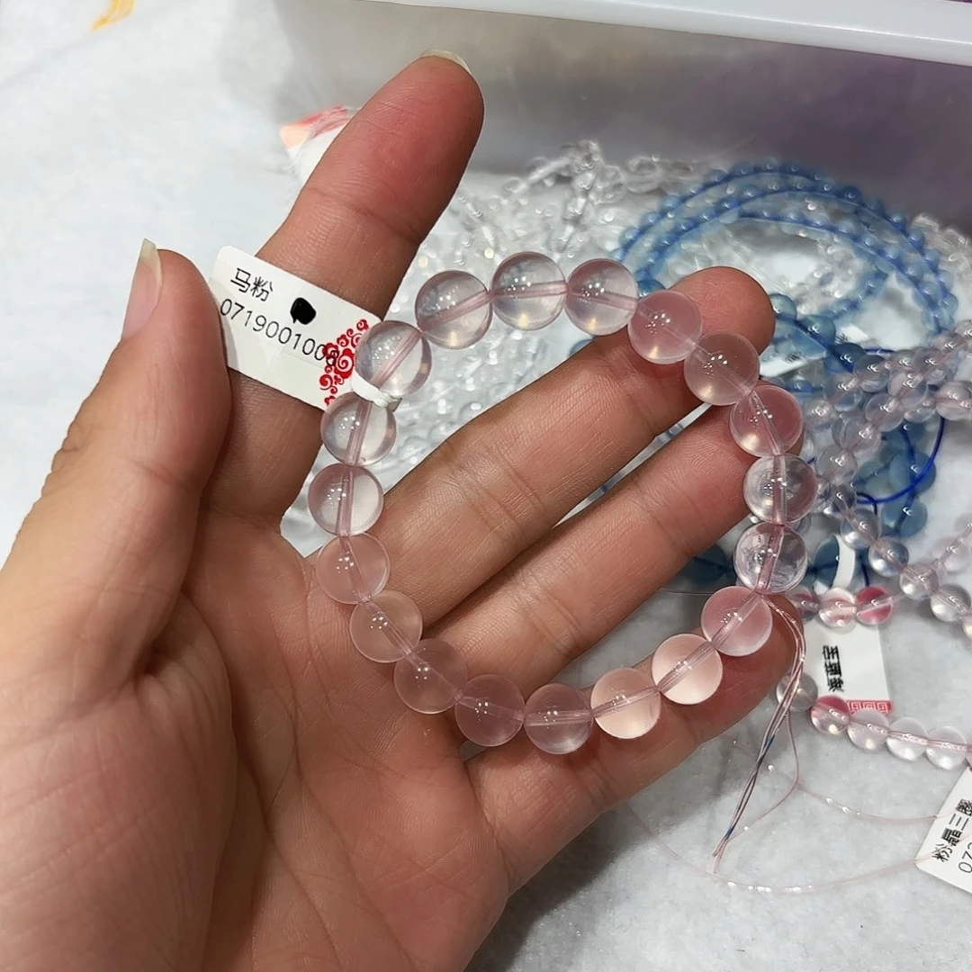 水晶未镶嵌手串粉水晶