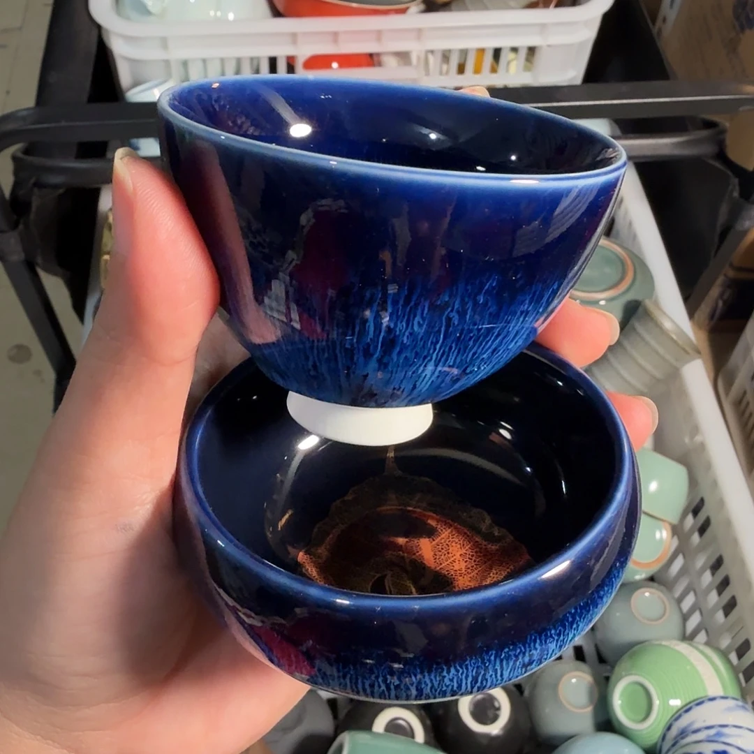 微瑕工厂清仓窑变兔毫建盏两杯