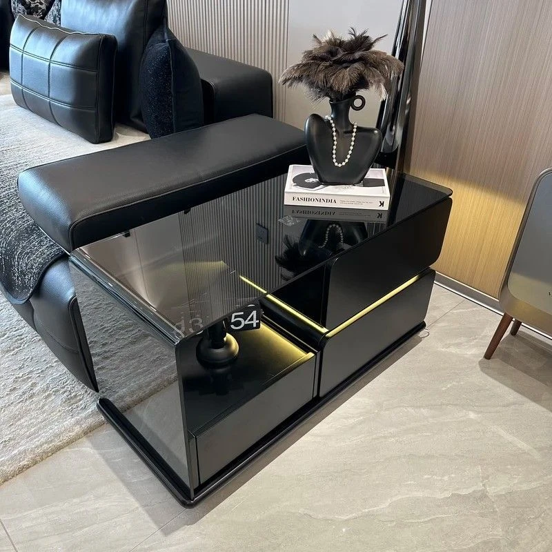 意式极简茶几小户型客厅家用轻奢高级感边几可移动沙发旁边的边柜