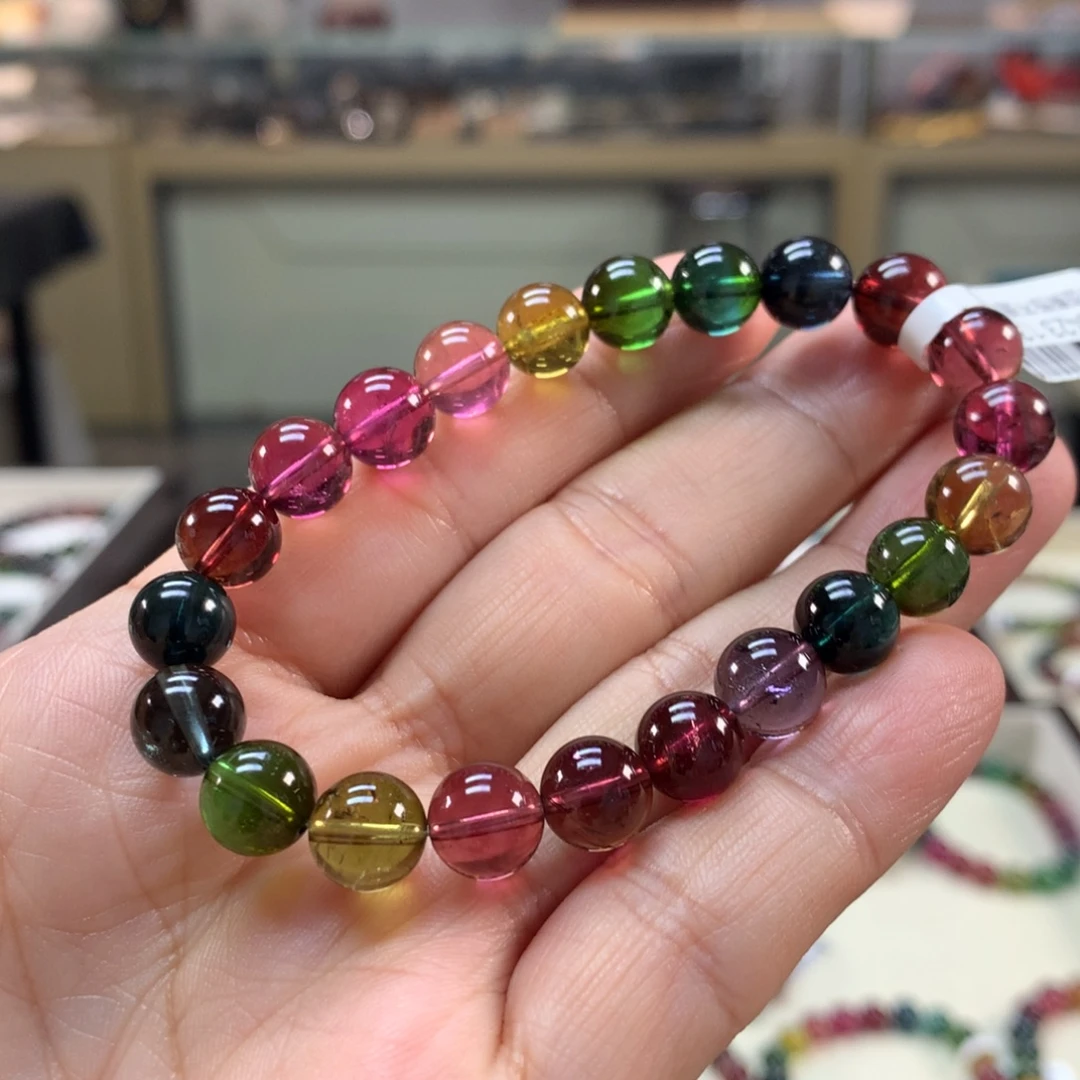 碧玺未镶嵌手链8:9左右