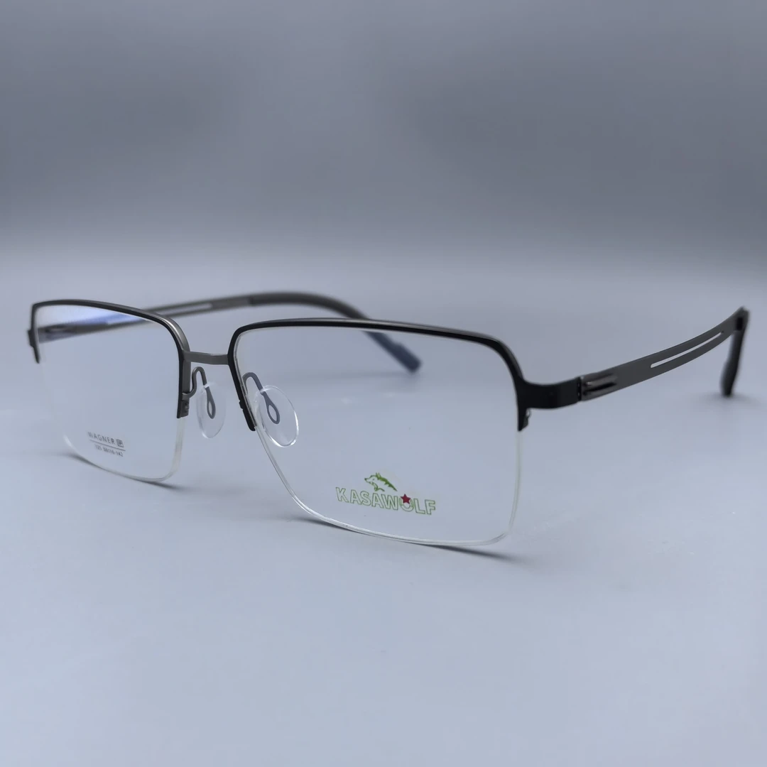 【中大面宽】超轻男士商务休闲半框纯钛眼镜框适合近视配镜K-125
