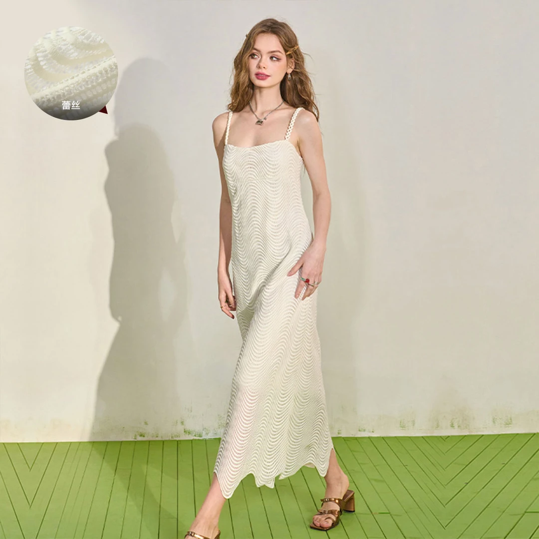 【新】【泰兰德度假系列】夏季新款高级感连衣裙女白色度假风长裙
