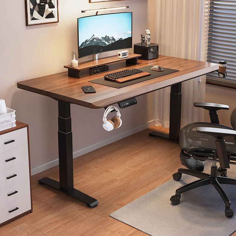 2025新款实木电动升降桌办公书桌智能电脑桌可升降电竞学习工作台