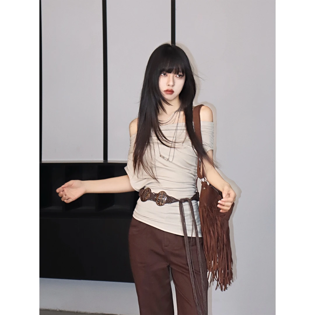 呆毛【6.5/10:00新品】夏季新款温柔设计感显瘦修身上衣DMJ4054