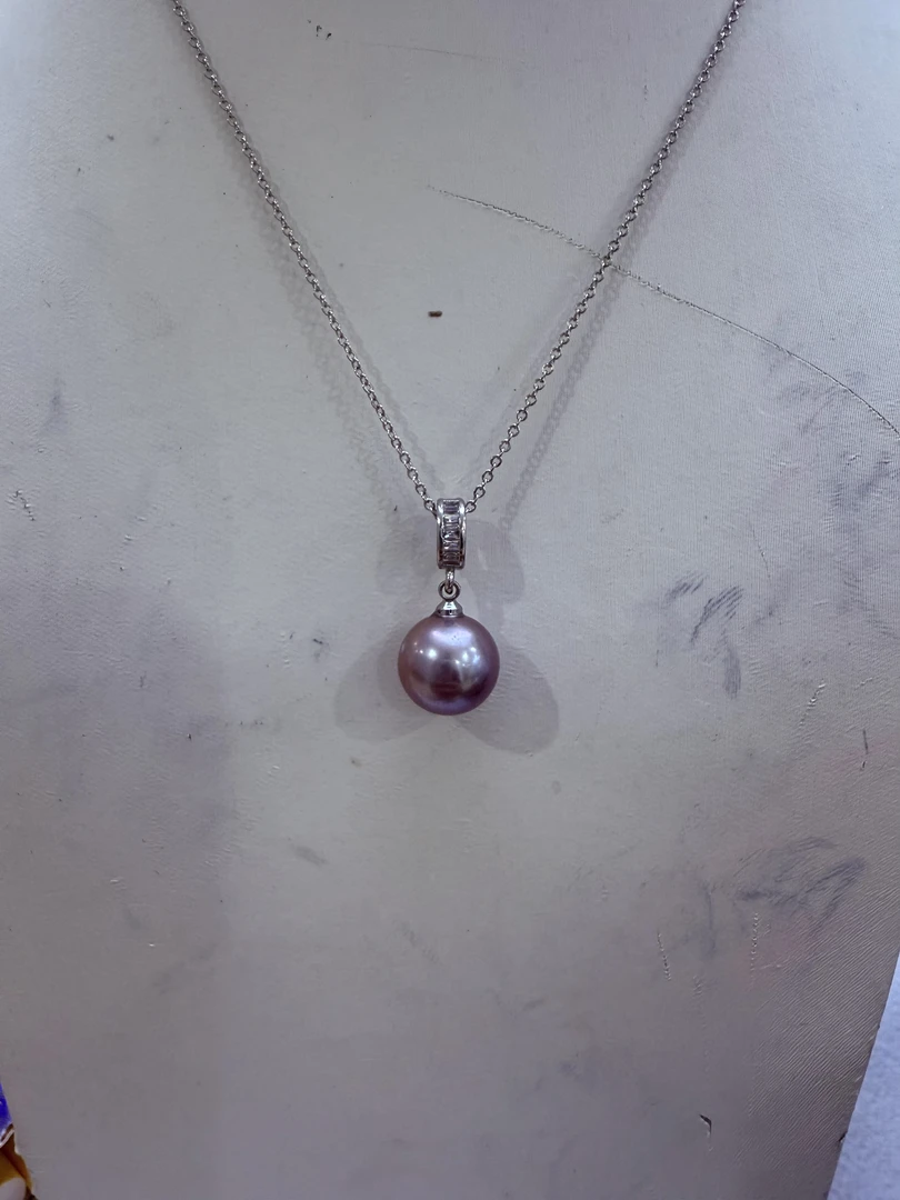 【万能扣】11mm左右天然淡水紫珠吊坠【无调、无优】高贵时尚简约经典