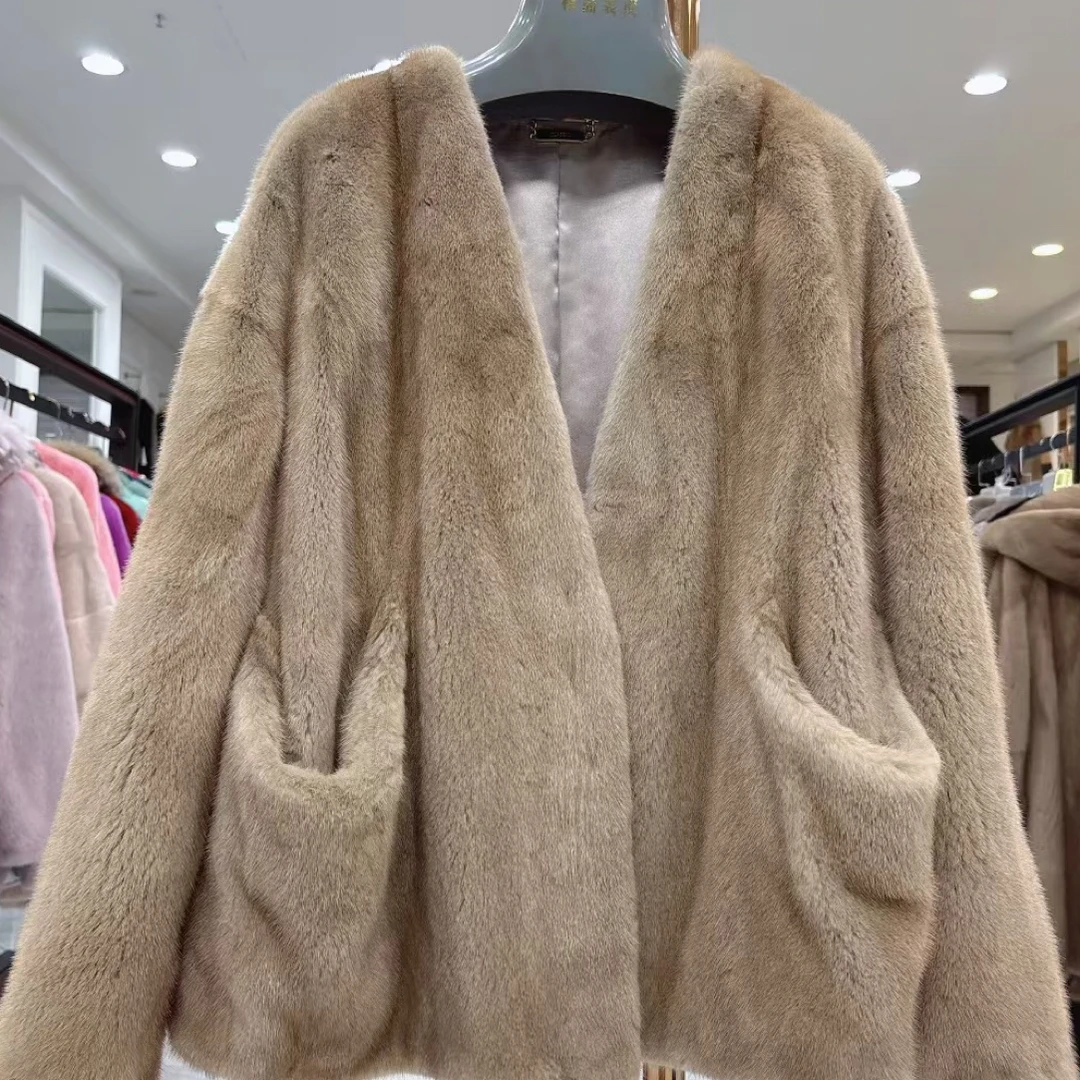 122/60 帕斯条色v领落肩发财口袋