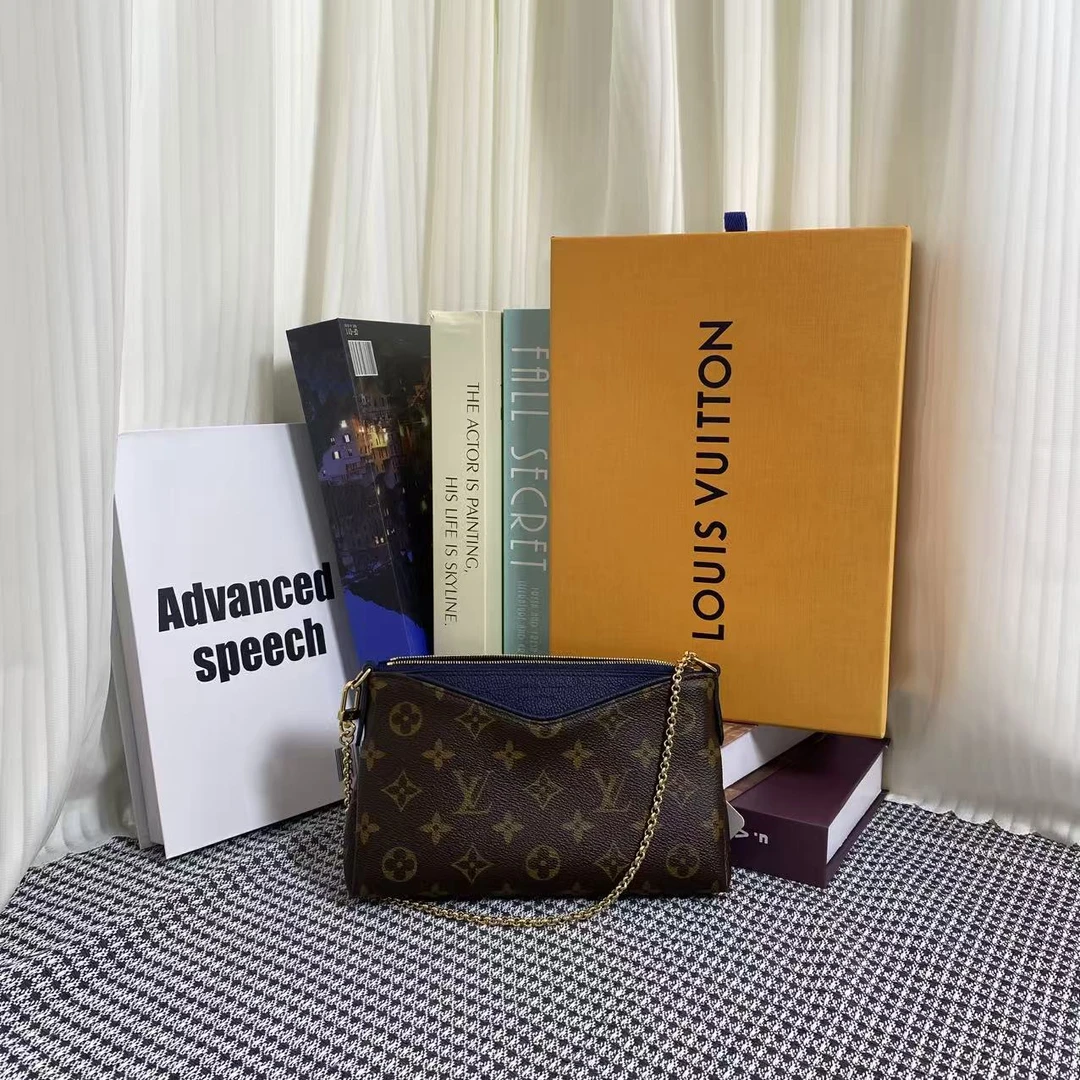 99新 LouisVuitton/路易威登 经典款老花链条包斜挎包单肩包
