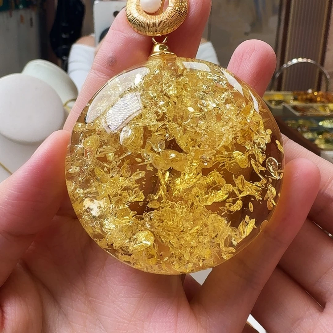 琥珀未镶嵌颈饰吊坠