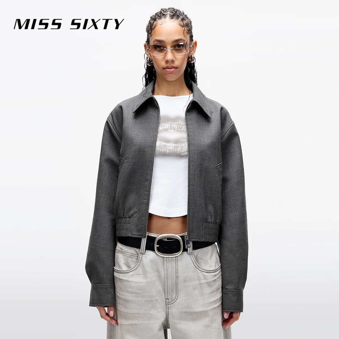 【达人专属】【商场同款新品】Miss Sixty2025春季羊毛精纺外套翻领拉