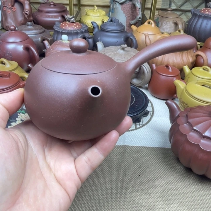 紫砂茶壶紫砂壶紫泥侧把西施260cc
