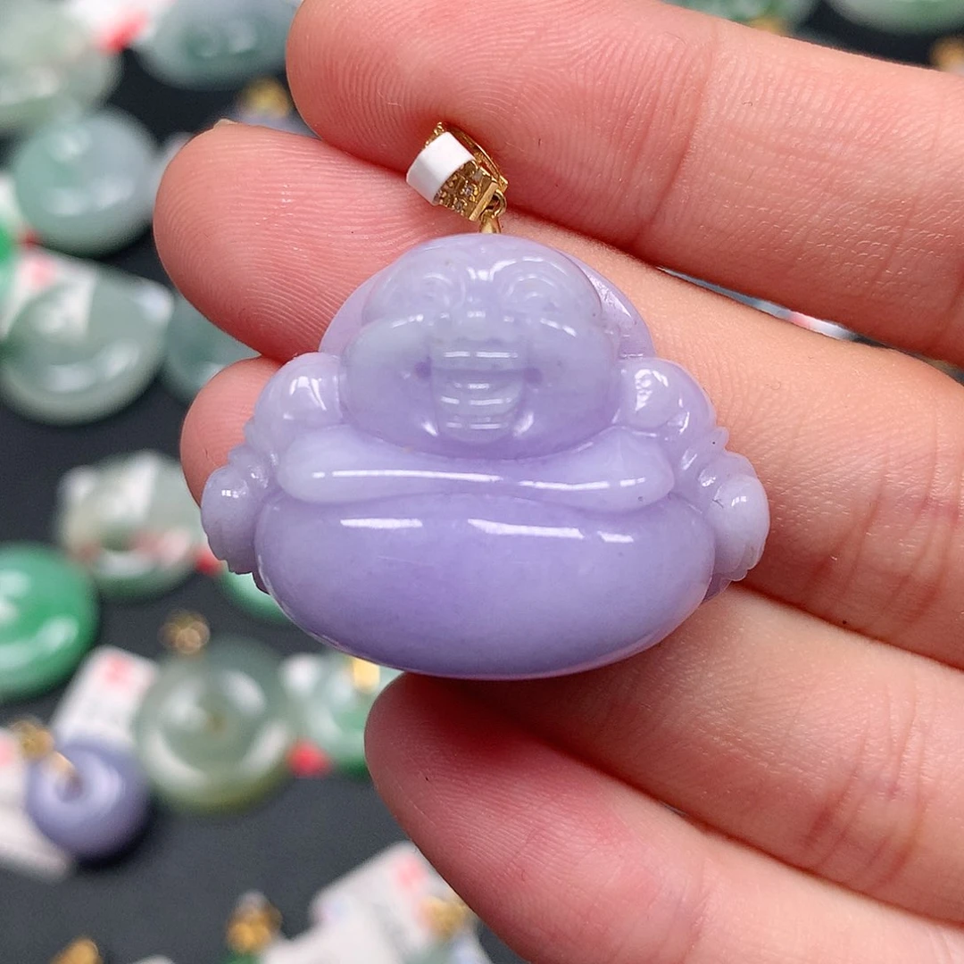 颈饰18K金镶嵌翡翠翡翠吊坠