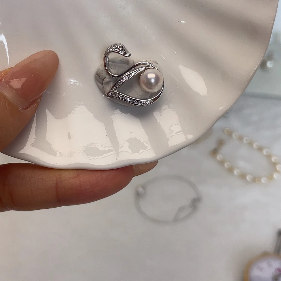 海水珍珠吊坠(不含链)银S925镶嵌