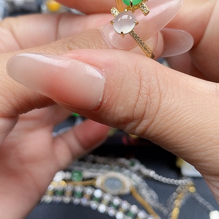 翡翠银S925镶嵌戒指